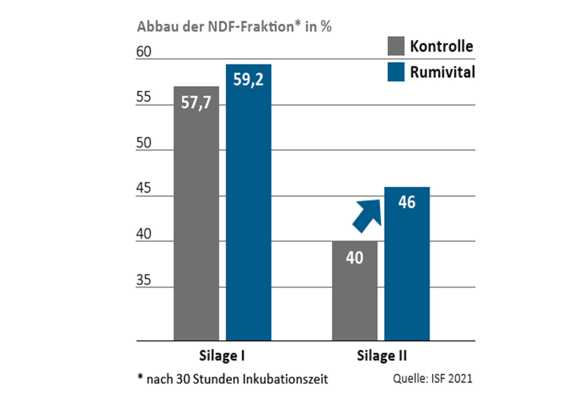 Grafik zur verbesserten Verdaulichkeit durch Rumivital