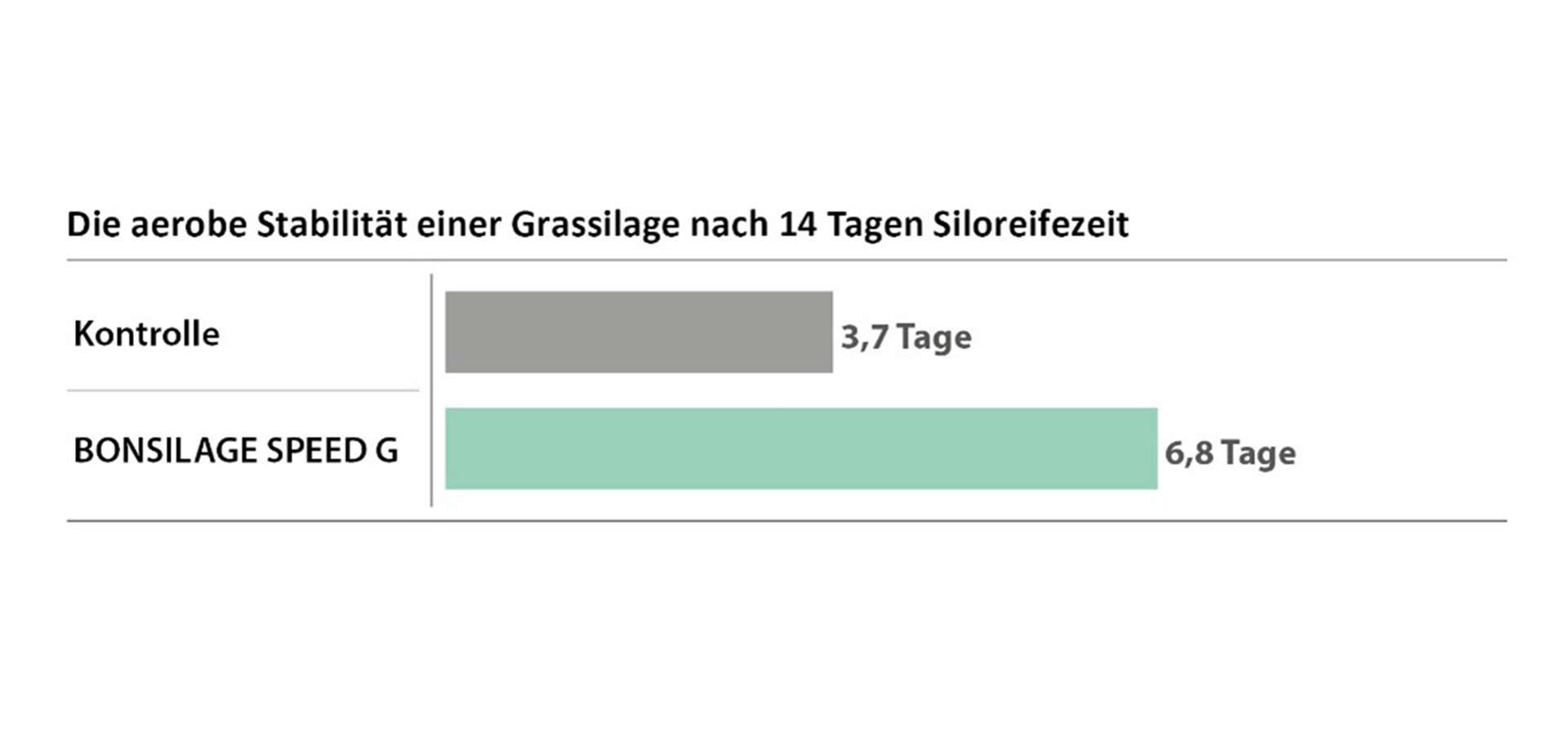 Darstellung der aeroben Stabilität bei Grassilage